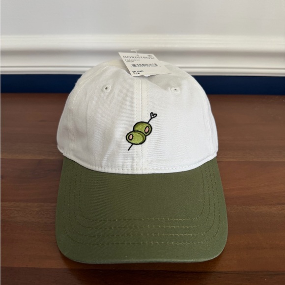 Frasier Sterling Accessories - New Frasier Sterling Olive White and Green Embroidered Hat NWT